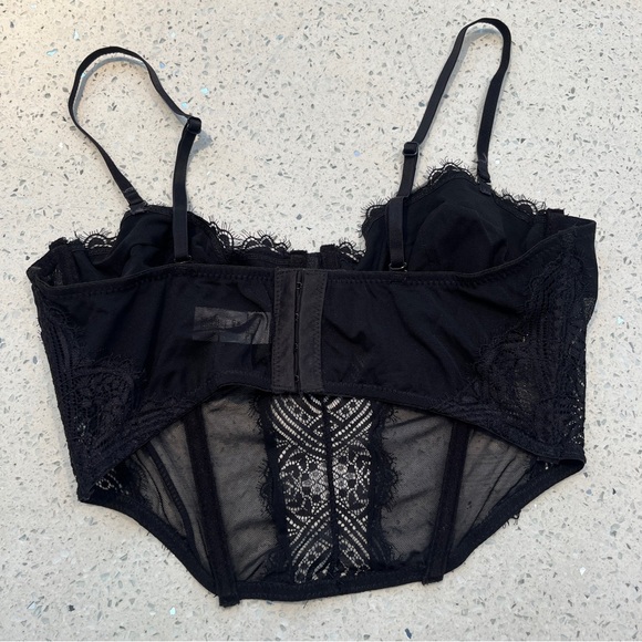 Garage Black Corset Top Medium - Picture 3 of 3